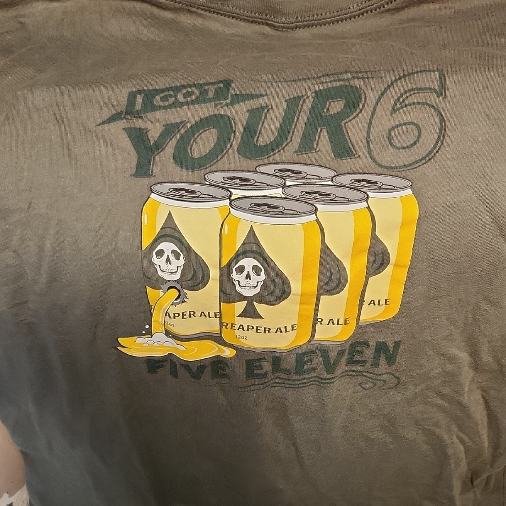 5.11 Tactical Men's Short-Sleeve Tee in Olive Green with Got Your Six Reaper Ale